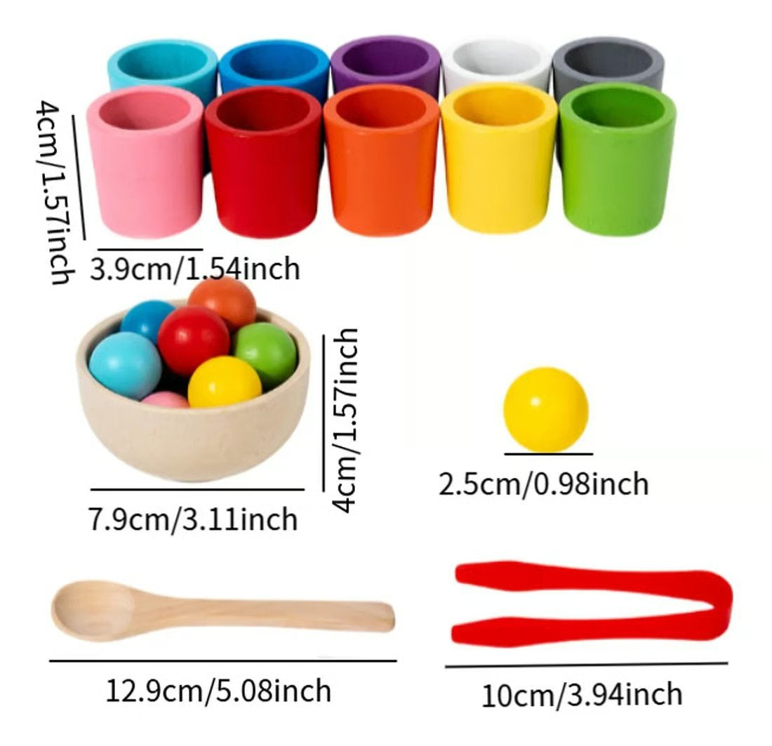🌈 Duhové kuličky v kelímcích – Montessori hračka pro učení a zábavu! ✨