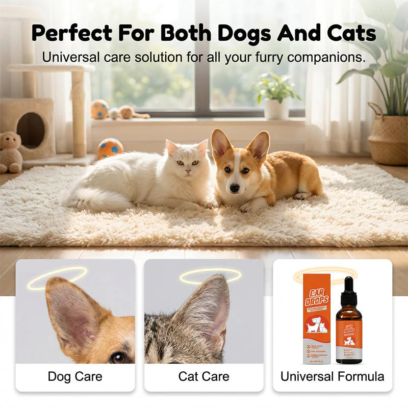 🔥Kup 1 získej 1 zdarma🔥🐶 Přírodní kapky do uší pro psy a kočky – úleva od svědění a zápachu! 🐱