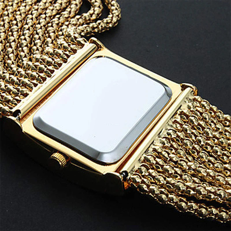 ⌚ Elegantní čtvercové hodinky se štrasovými kamínky a pompony – váš nový oblíbený doplněk!