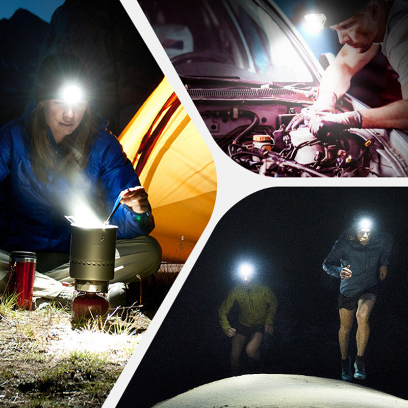 💡🔄 LED čelovka a svítilna s otočnou hlavou 90° + magnet – Univerzální osvětlení! ✨