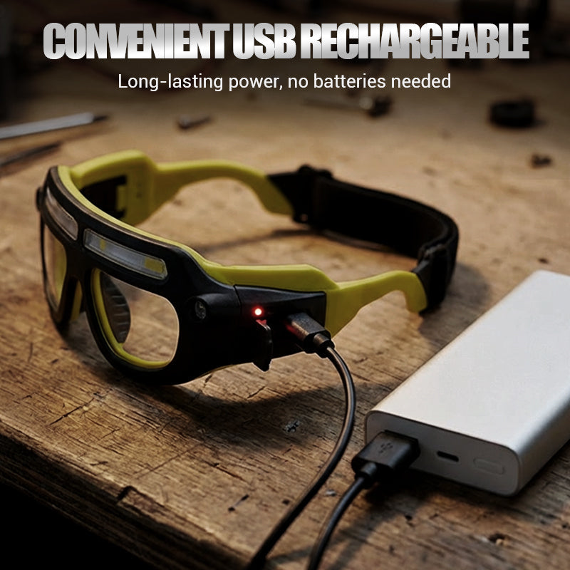 🕶️ LED čelovka na brýle 2026 s hands-free senzorem – jasné osvětlení bez volných rukou