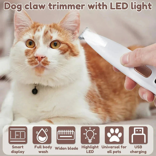 🔦✨ Vodotěsný dobíjecí holicí strojek pro domácí mazlíčky s LED světlem 🐶💕