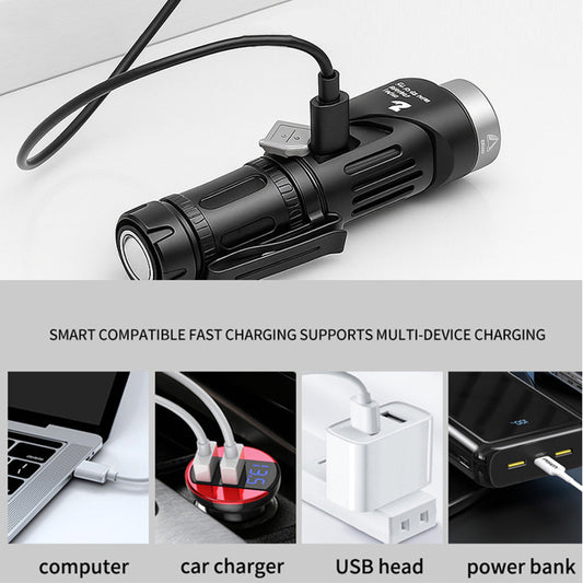 💡🔄 LED čelovka a svítilna s otočnou hlavou 90° + magnet – Univerzální osvětlení! ✨