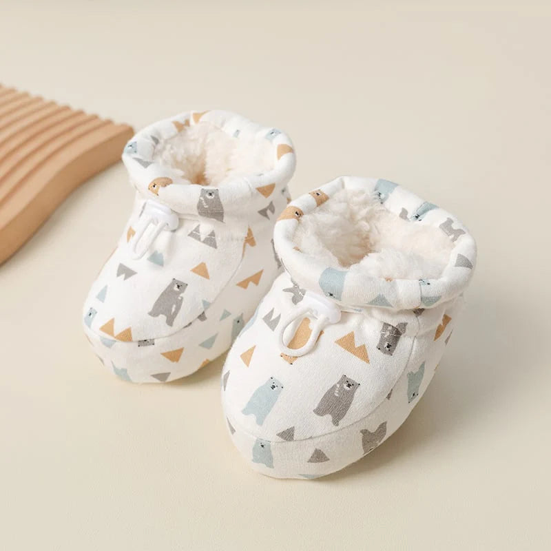 【👶Měkká 360° výstelka chodidla absorbuje pot a udržuje teplo】Teplé chlupaté dětské botičky