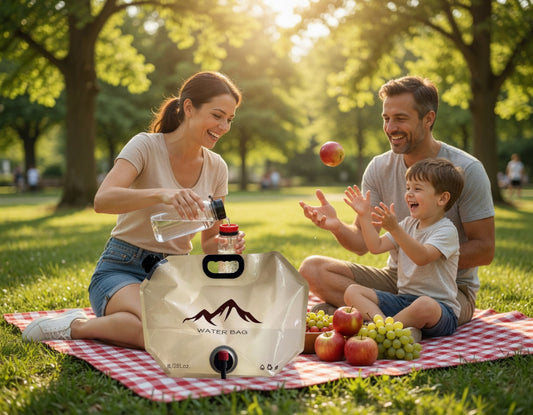 💧 ČASOVĚ OMEZENÁ SLEVA 50 %! 🏕️ Skládací taška na vodu pro venkovní použití – objem 8 l, kohoutek s knoflíkem, skládací 🌲