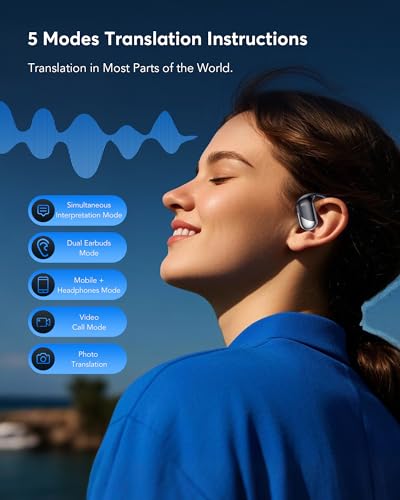 🎧Sluchátka 3 v 1 s Bluetooth a překladatelskou funkcí pro cestování, poslech hudby a telefonování, sluchátka s překladatelskou funkcí angličtina–španělština
