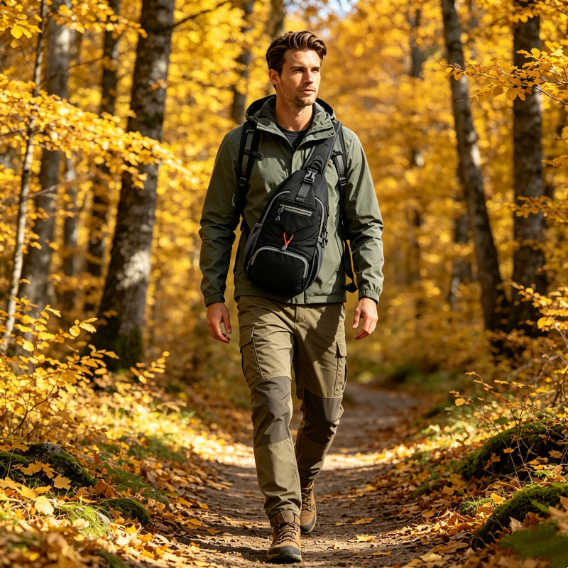 🧳✨ Pánská outdoorová crossbody taška – mnoho kapes a maximální praktičnost