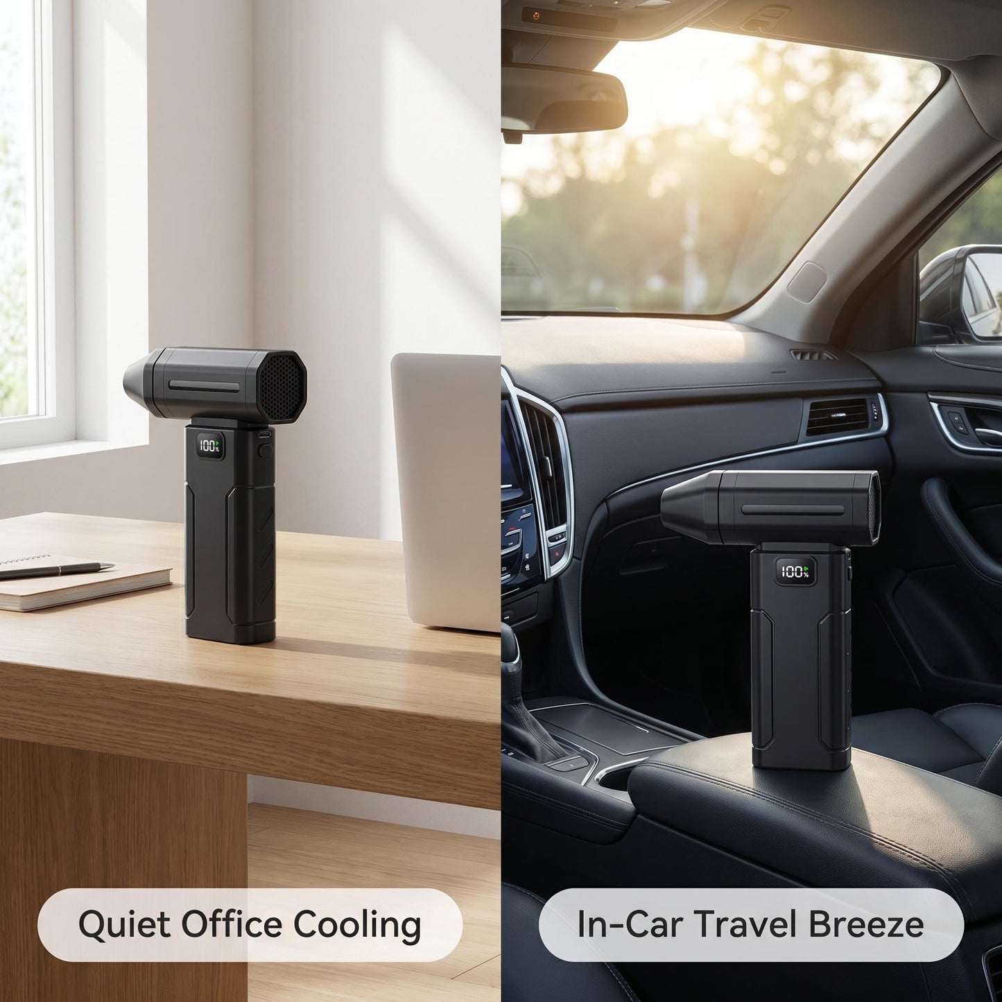🌬️ Výkonný přenosný ventilátor s Turbo režimem – chlad a svěžest kdekoliv! ✨