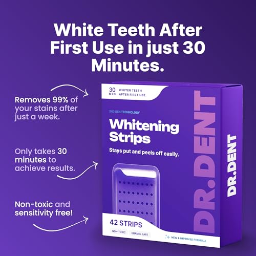 🦷Fialové bělící proužky na zuby proti zažloutnutí zubů – ústní čisticí gel pro zářivý úsměv s dlouhotrvajícím účinkem