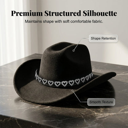 🤠 Kovbojský klobouk se srdíčky – western chic styl!