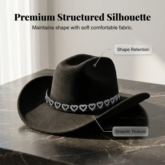 🤠 Kovbojský klobouk se srdíčky – western chic styl!