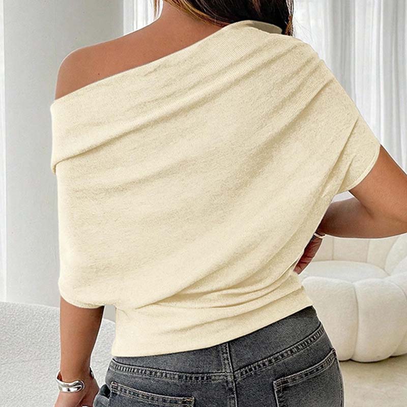 👚 Dámský asymetrický top s netopýřími rukávy – měkký, lichotivý a všestranný