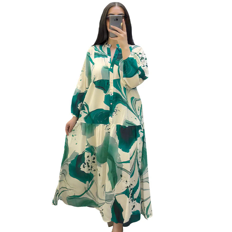 👗Dámské květinové maxišaty s výstřihem do V