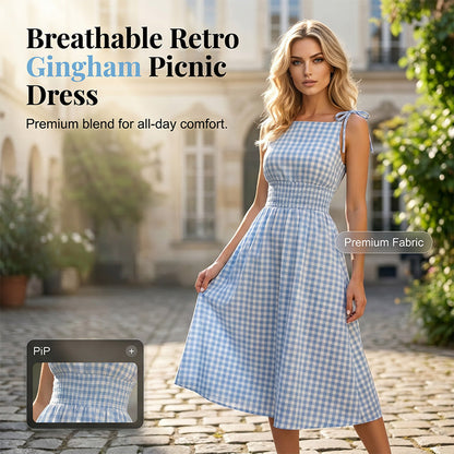 👗 Retro maxišaty s kostkovaným vzorem – letní elegance a pohodlí! ✨