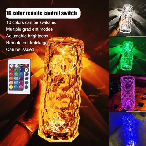 🌈Dotyková lampa Rose Crystal💡