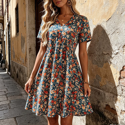 🌸✨ Květinové letní šaty s výstřihem do V – lehkost a ženskost v jednom