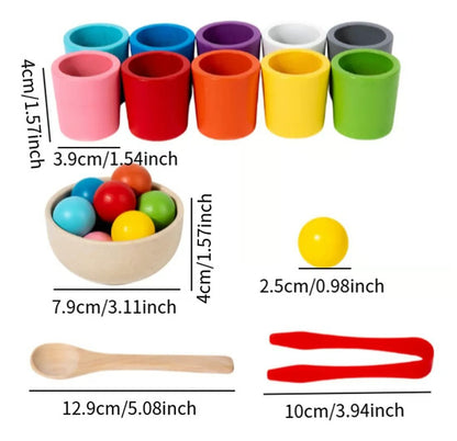 🌈 Duhové kuličky v kelímcích – Montessori hračka pro učení a zábavu! ✨