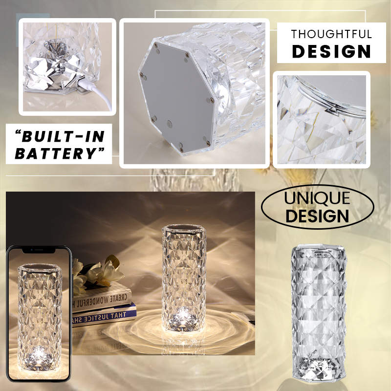 🌈Dotyková lampa Rose Crystal💡