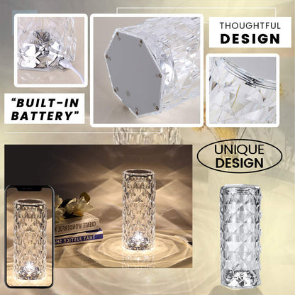 🌈Dotyková lampa Rose Crystal💡