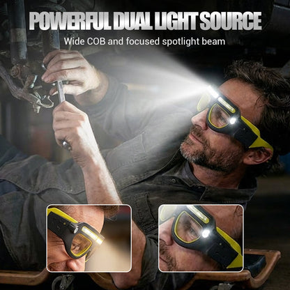🕶️ LED čelovka na brýle 2026 s hands-free senzorem – jasné osvětlení bez volných rukou