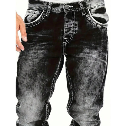 👖 Pánské kreativní volné džíny s vintage efektem – pohodlí + streetwear styl