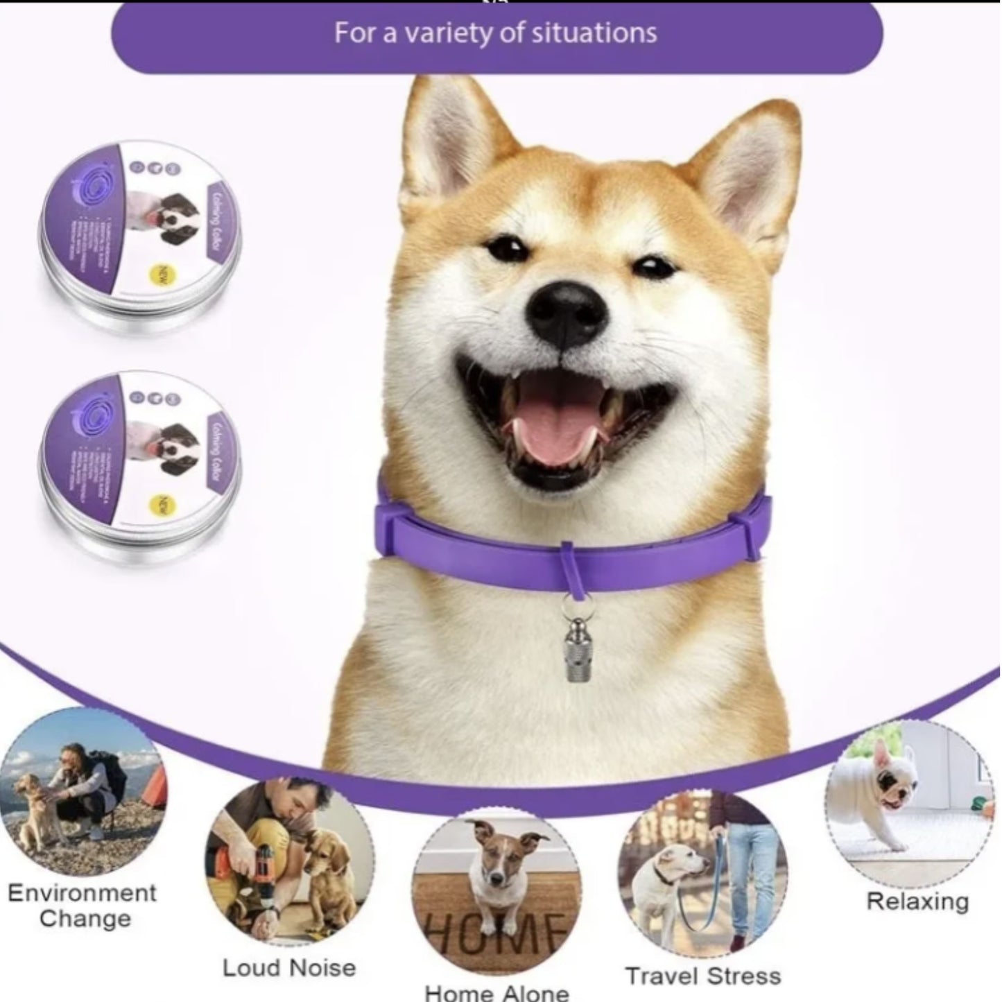 🐶🐱Voděodolný nastavitelný obojek Pacify pro uklidnění zvířat, zmírnění úzkosti a snížení stresu u psů a koček