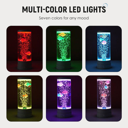 😍 LED Lampička s Bublinkami a Rybkami – 7 barev & dálkové ovládání! 🐠
