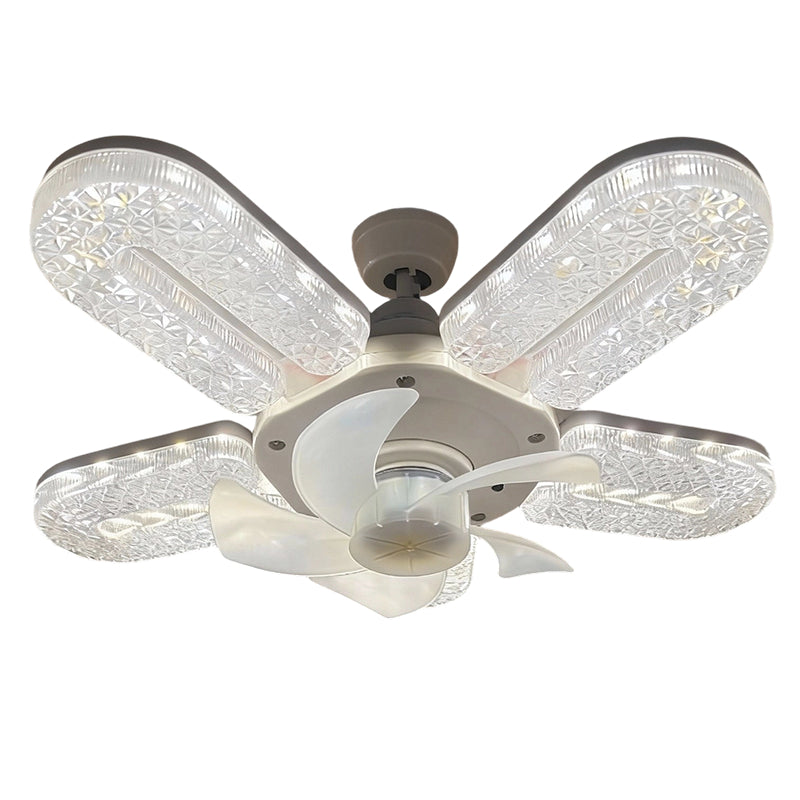 🪭✨LED ventilátorová lampa s 5 lopatkami a krystalovým efektem