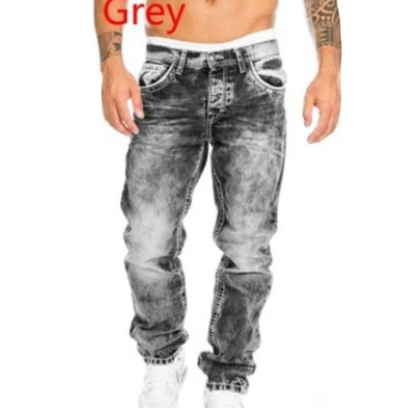 👖 Pánské kreativní volné džíny s vintage efektem – pohodlí + streetwear styl
