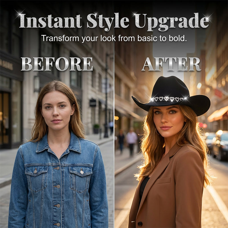🤠 Kovbojský klobouk se srdíčky – western chic styl!