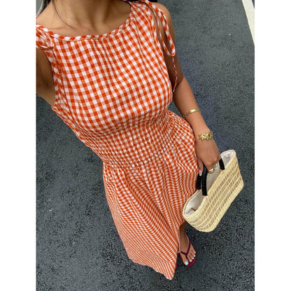 👗 Retro maxišaty s kostkovaným vzorem – letní elegance a pohodlí! ✨