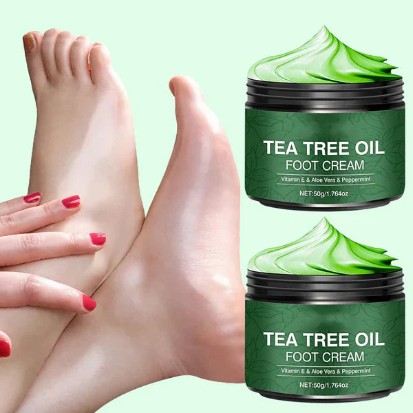 🦶 Zklidňující krém na nohy s aloe vera, tea tree a mátou – hydratace, chlad a úleva
