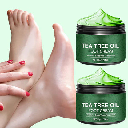 🦶 Zklidňující krém na nohy s aloe vera, tea tree a mátou – hydratace, chlad a úleva