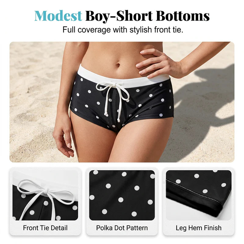 👙 Bikiny s puntíky a pásky kolem krku