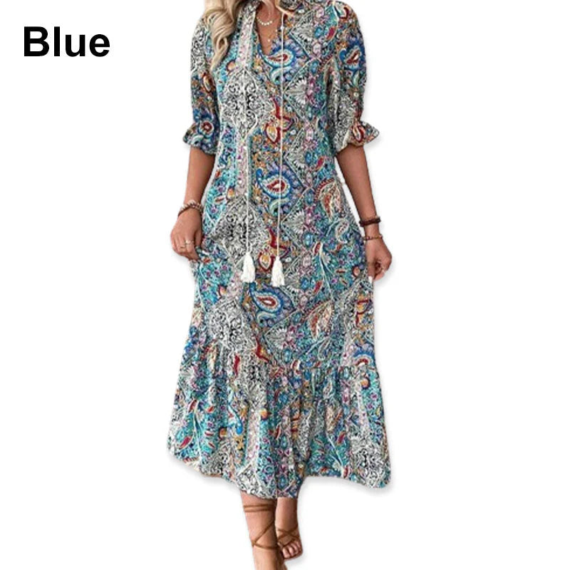 💃Elegantní šaty ve stylu boho s květinovým potiskem
