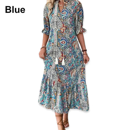 💃Elegantní šaty ve stylu boho s květinovým potiskem