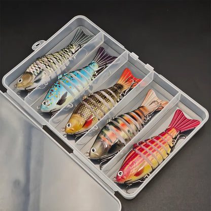 🔥🎣 Profesionální segmentovaná plovoucí nástraha – Ručně vyladěný pohyb, 3x silnější háčky, testováno na okouny v jezeře Lake Fork 🐟