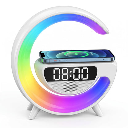 Reproduktorová lampa Crescent Moon RGB s bezdrátovou nabíječkou