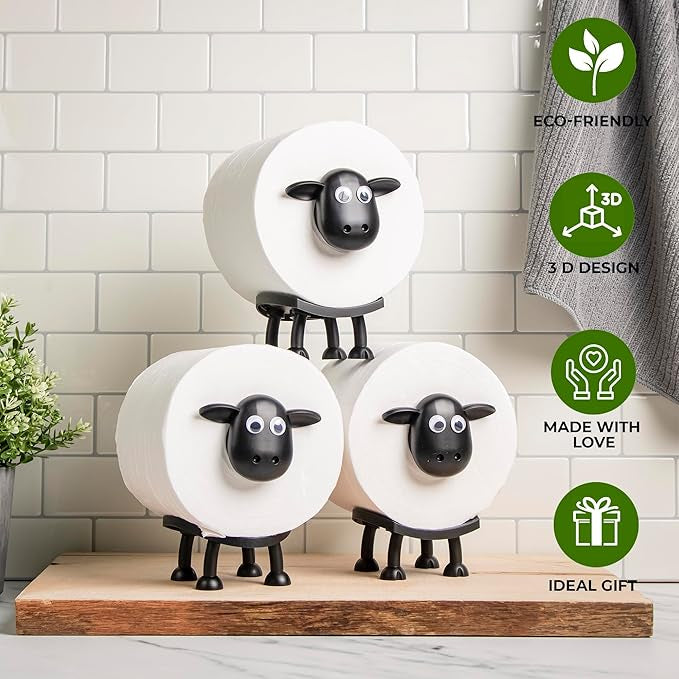 🐑 Roztomilý držák na toaletní papír ve tvaru ovečky – šarm do koupelny! 🛁