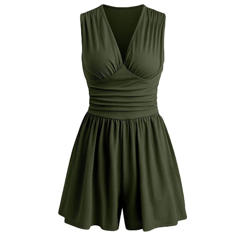 👗 Dámské plisované šaty s výstřihem do V – stažený pas a volný komfort na léto!