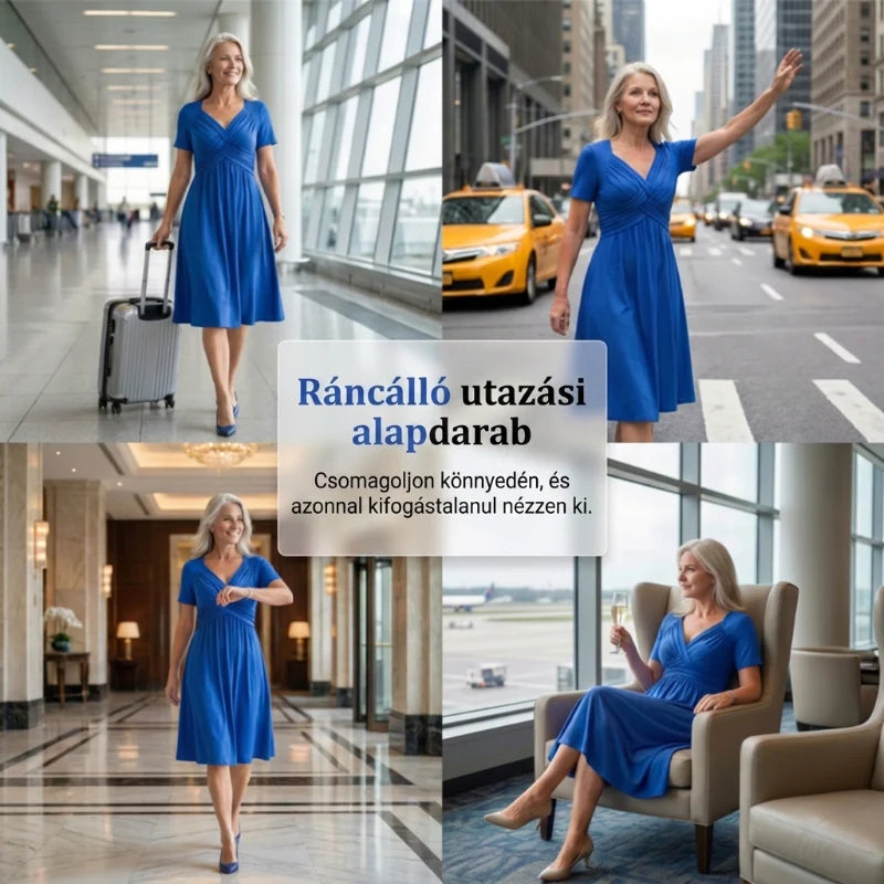 【S–3XL】👗Dámské dlouhé šaty s výstřihem do V a krátkými rukávy