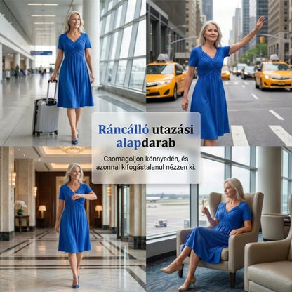 【S–3XL】👗Dámské dlouhé šaty s výstřihem do V a krátkými rukávy
