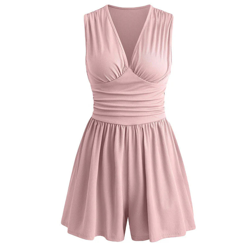 👗 Dámské plisované šaty s výstřihem do V – stažený pas a volný komfort na léto!
