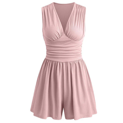 👗 Dámské plisované šaty s výstřihem do V – stažený pas a volný komfort na léto!