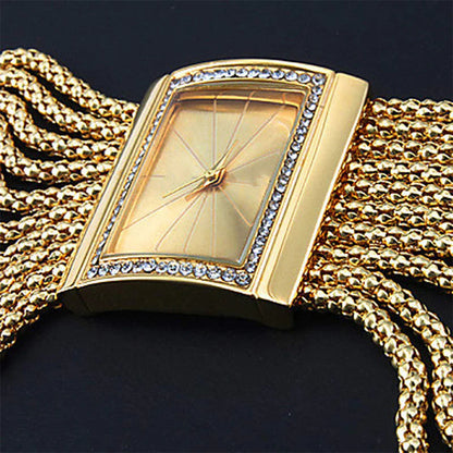 ⌚ Elegantní čtvercové hodinky se štrasovými kamínky a pompony – váš nový oblíbený doplněk!