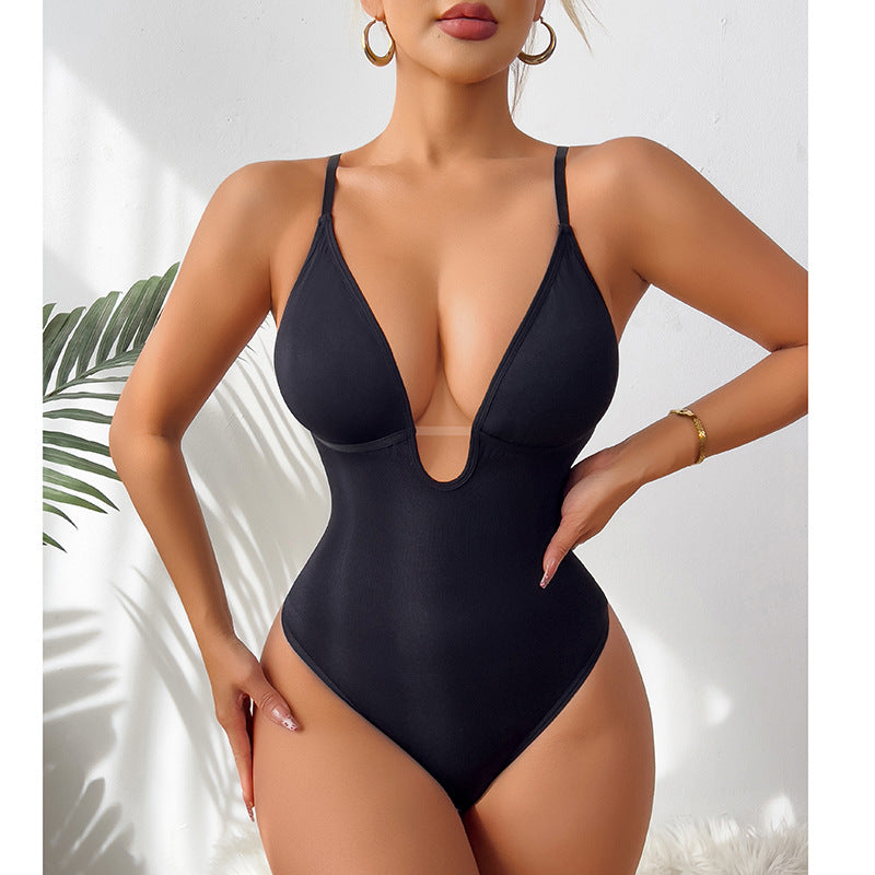 😍 Bezešvé Tvarovací Body s V Výstřihem – zploštění břicha & zvednutí zadku! 🌟
