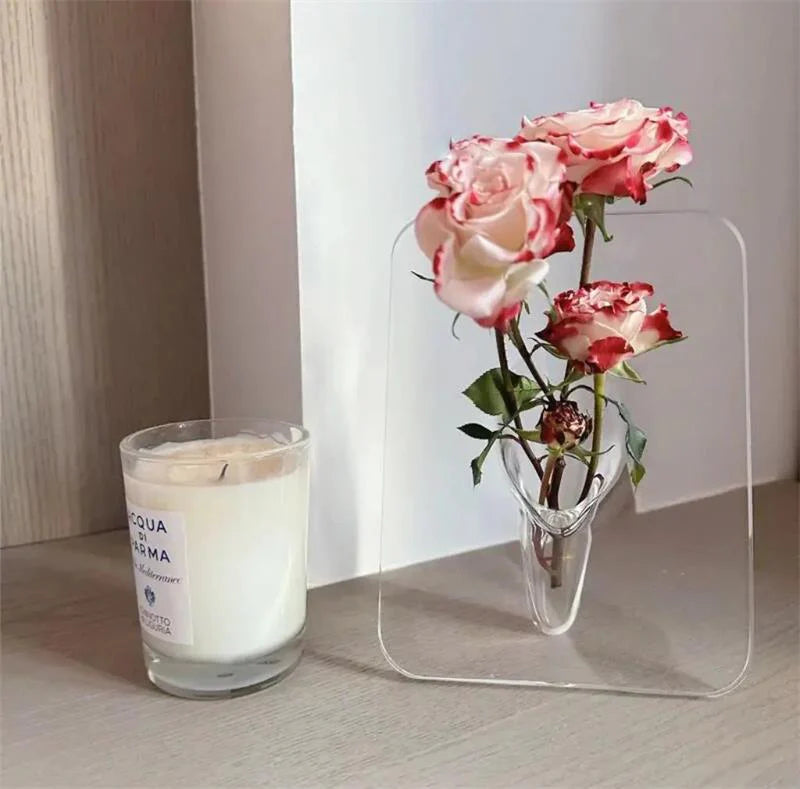 ✨ Rám na fotografie ve skandinávském stylu (akryl) | Nerozbitné 3D umělecké dílo pro vaše květiny