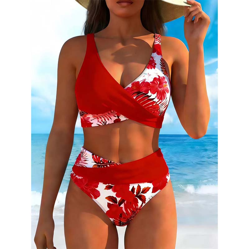 🌸 Bikiny s vysokým pasem a květinovým vzorem: Zdůrazněte svou postavu – Skladem! 👙