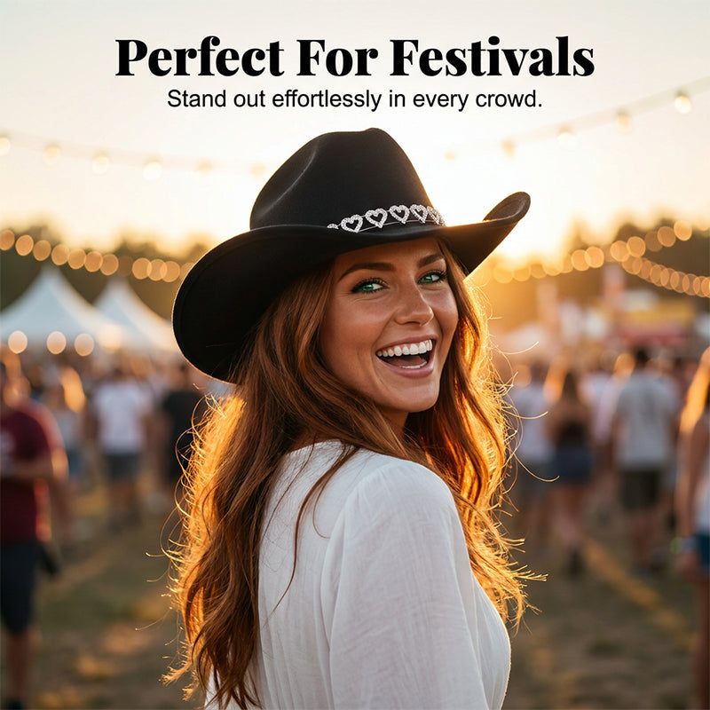 🤠 Kovbojský klobouk se srdíčky – western chic styl!