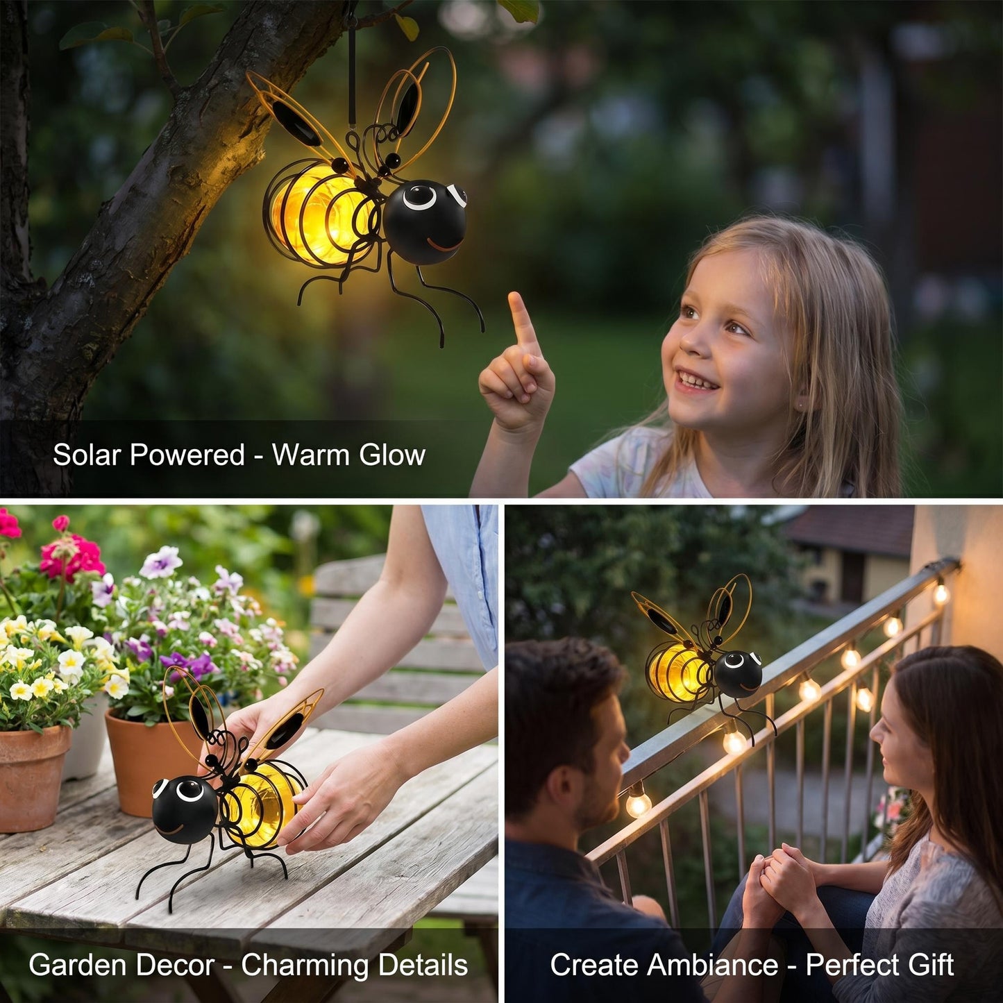 🐝Závěsná solární lampa ve tvaru včely pro venkovní použití